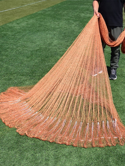 바다 투망 수제 어망 전통 그물망 원반형 특대 초크, 2지 강화 타이어 라인 4m 4kg-강추