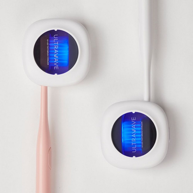 [M_tech] 울트라웨이브 UVC LED 휴대용 무선칫솔살균기 TS-01+USB충전기선물 여행용 건조 칫솔살균기 캠핑용, TS_01_화이트, TS-01