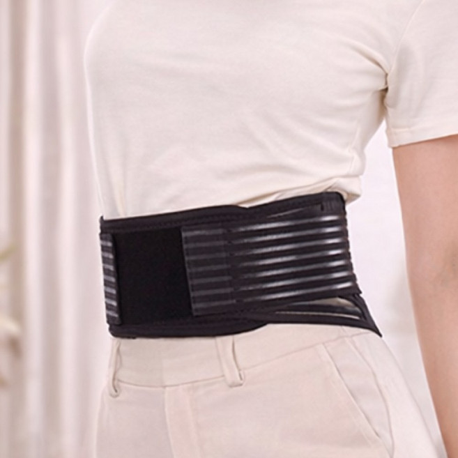 럭키픽 초경량 슬림 허리보호대 요추 골반 복대 헬스 벨트, 블랙, 1개