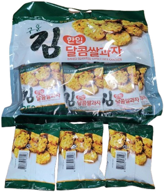 구운김 한입 달콤 쌀과자, 10개, 25g