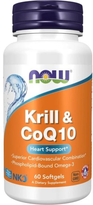 영양제 체지방 NOW 식품 Krll & CoQ10 인지질 결합 오메가3 * 60 소프트젤, 1개, 60정 - 쿠팡