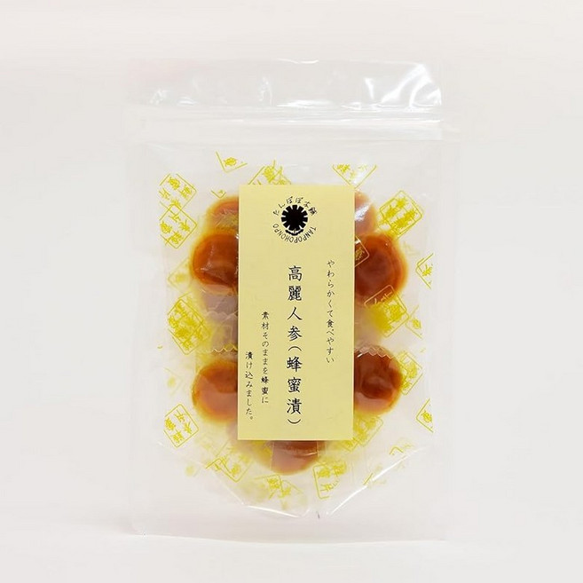 인삼 꿀 절임 50g 부드럽고 먹기 쉽다. 소재 그대로 꿀에 슬라이스 컷 모양 1장씩 개 포장 탄포포 본점, 1개, 1g