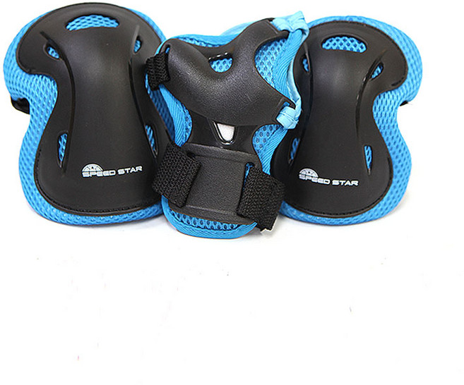 SRK 아동용 인라인 자전거 보호대 세트 손목+팔꿈치+무릎, 1개, 블루