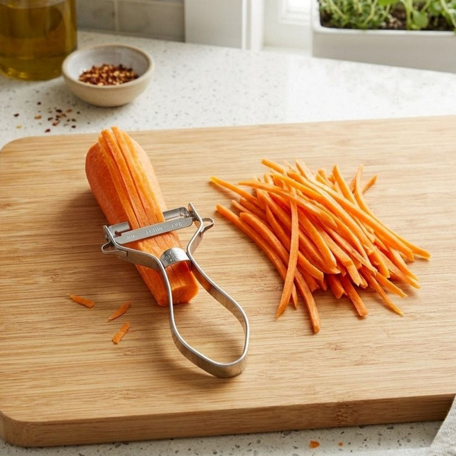 스텐 일본 시모무라 채칼 당근 무, 1박스, 실버3mm