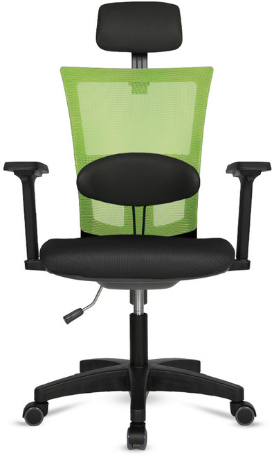 체어포커스 네오 고급형 대요추헤더형 조절팔 블랙바디 N64 컴퓨터 책상 의자, 메쉬:블랙-그린