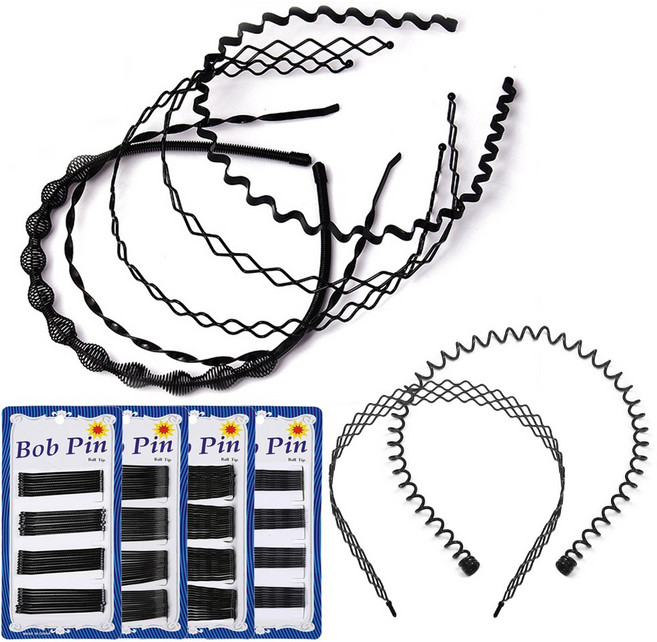 (철사머리띠 모음 2P) 머리핀 헤어핀 헤어밴드 머리띠 철사끈