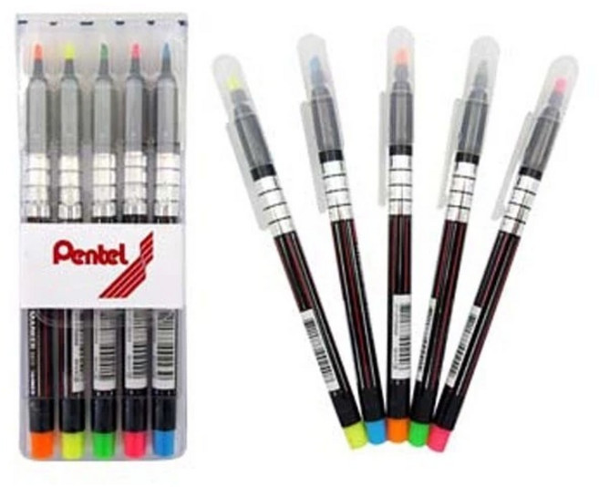 Pentel 飛龍 螢光筆 S512 (粉紅色、淺藍色、青綠色、黃色、橘色) 螢光筆組 好好逛文具小舖, S512-5 5色組, 1個