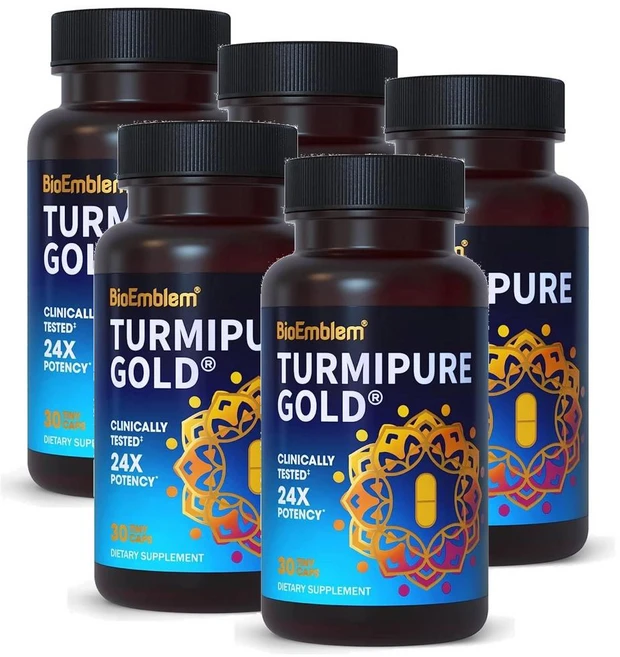 바이오엠들렘 터메릭 커큐민 터미퓨어 골드 300mg 미니 캡슐 BioEmblem TurmiPure Gold, 5개, 30정 - 쿠팡