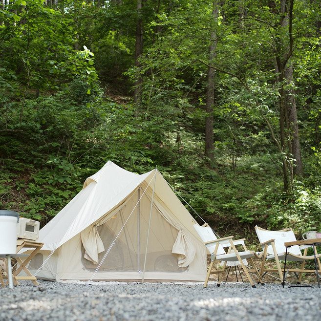 메종 아틀리에 220 면텐트 감성텐트 캠핑 2인용, 베이지