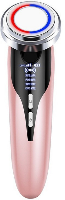 臉部舒緩按摩 電動按摩機 臉部清潔導入 淨顏嫩膚, 1個, 美容儀粉色