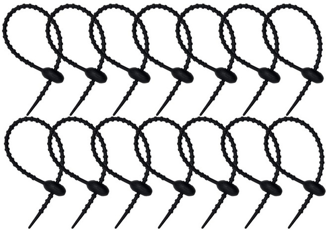 실리콘 케이블타이 키링 부자재 선정리 35개, 블랙