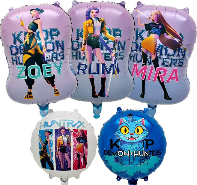 루미팝 케데헌 케이팝데몬헌터스 대형 풍선 은박 호일, 혼합5종 A, 1세트