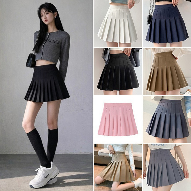 이플 여성 하이웨스트 A라인 속바지 플리츠 스커트 테니스 골프 미니 스커트 치마