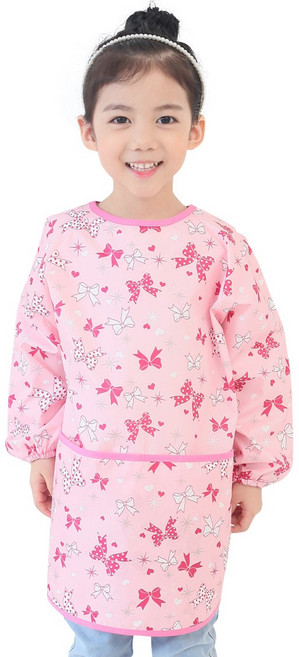 아동 미술가운 / 방수앞치마, 핑크리본