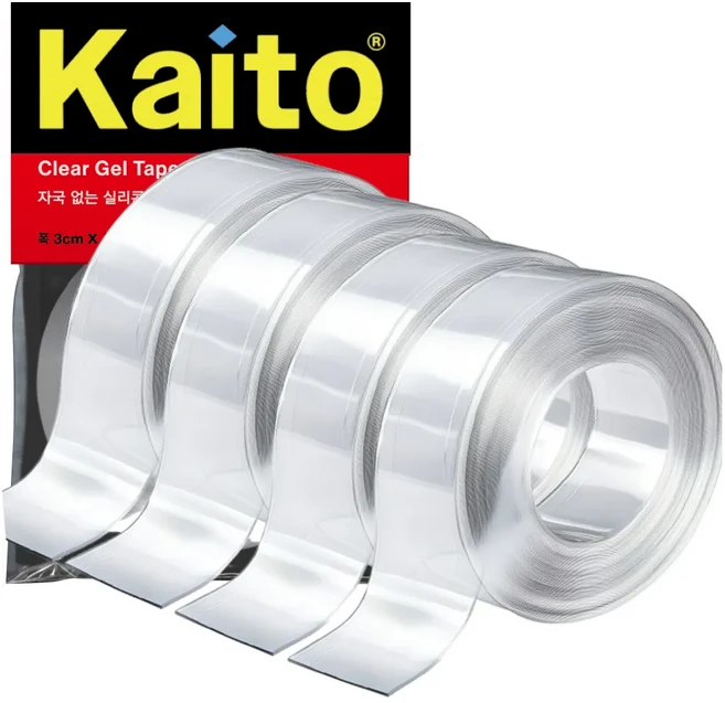 카이토 초강력 클리어겔 자국없는 실리콘 양면테이프, 4개