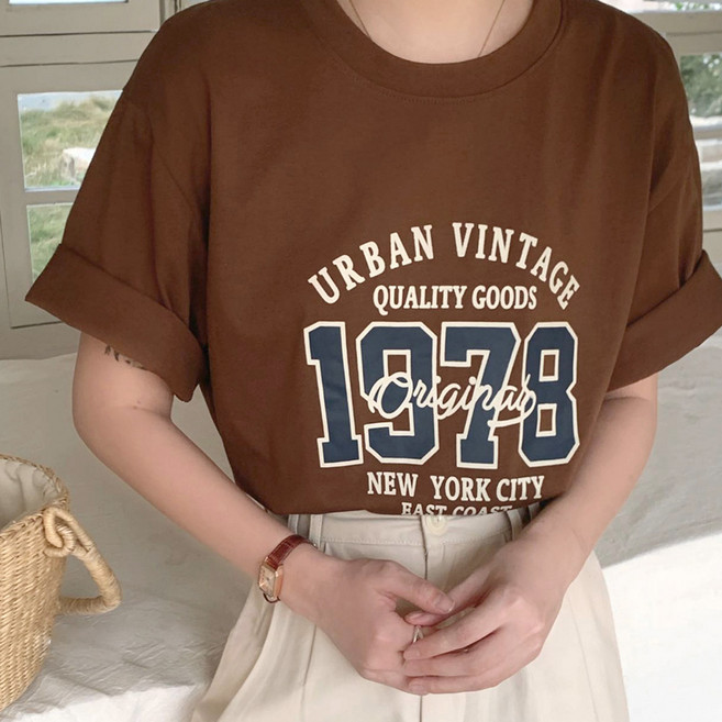 네모엔룩 여성용 캐릭터반팔 베이직 기본핏 티셔츠