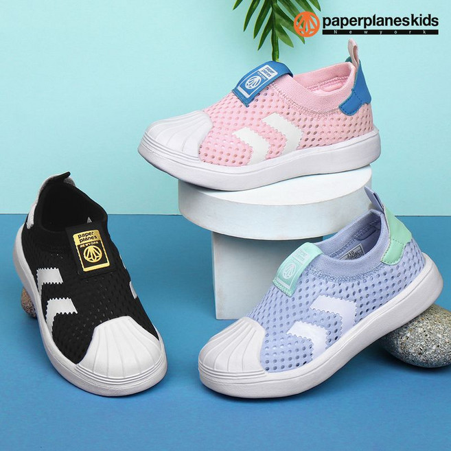 페이퍼플레인키즈 PK7062 키즈 메쉬 운동화 초등 학생 아동 끈없는 여름 여아 남아 신발 어린이 주니어 유아슈즈 슬립온