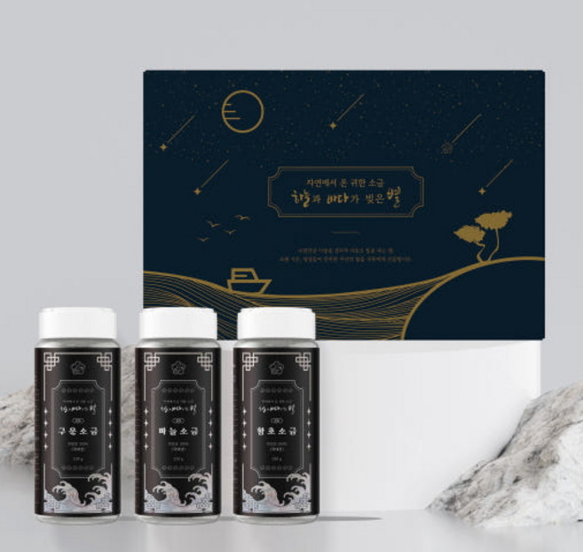 하늘과 바다가 빚은 별 프리미엄 소금 선물 회춘세트(생활죽염 + 양파소금 + 마늘소금 + 함초소금), 1개