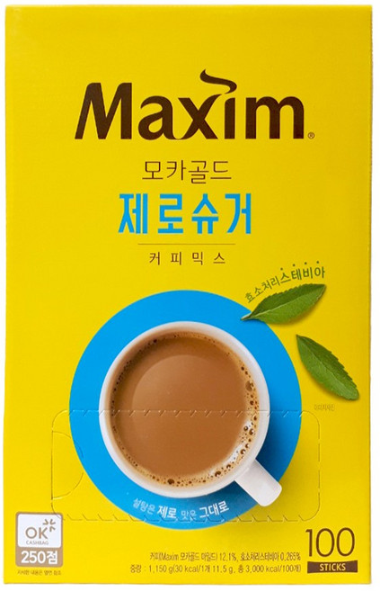 맥심 모카골드 제로슈가+사은품, 12g, 100개입