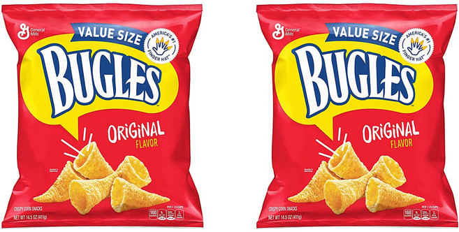 Bugles Original Flavor Crispy Corn Snacks 버글스 그리스피 콘 스낵 오리지널 14.5oz(441g) 2팩, 441g