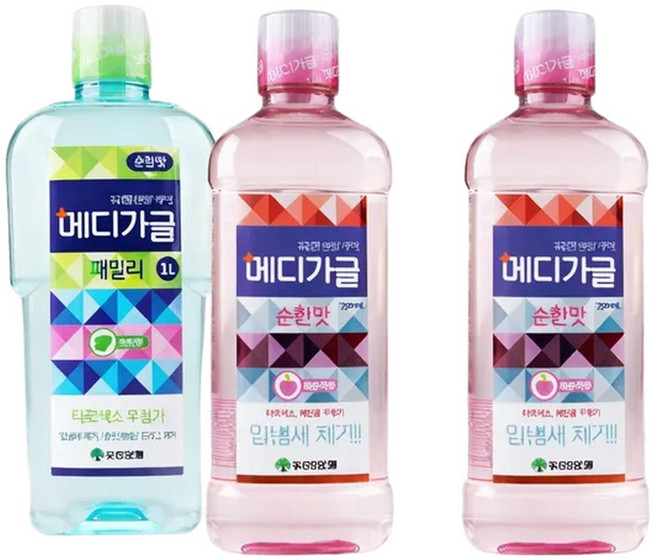 메디가글 패밀리 1L+ 순한맛 피치 750ml+250ml / 휴대용 순한 가글, 1개, 1L