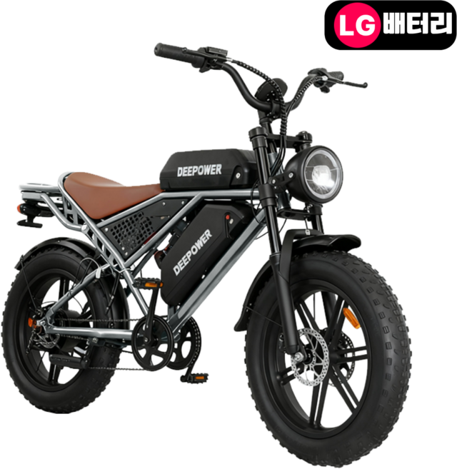 DEEPOWER 전기자전거 오프로드 자토바이 팻바이크 PAS 출퇴근 전동자전거 48v 2000w DP-S7, LG배터리60ah×200-240km, 알루미늄