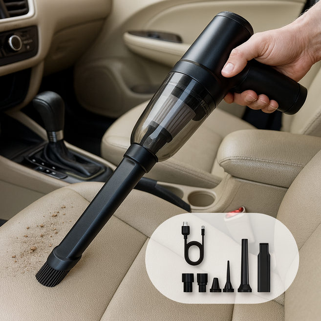 노캡 미니 무선 청소기 차량용, 사파이어블랙