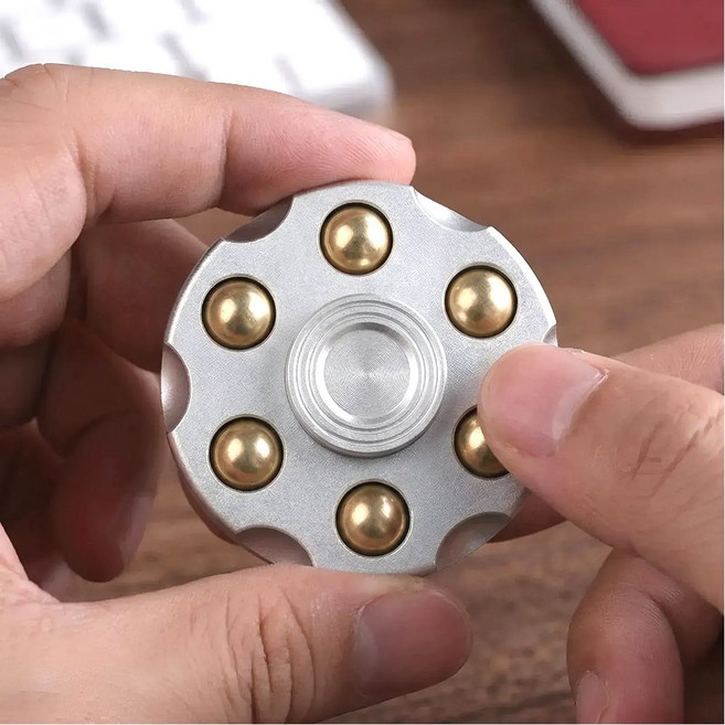 레스웨이 리볼버 피젯스피너 스트레스해소 키덜트장난감, 1개, 실버