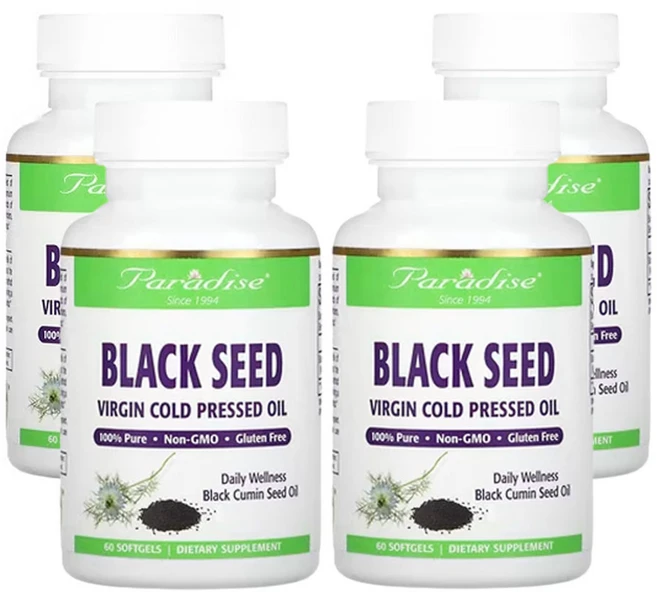 파라다이스허브 블랙 씨 소프트젤 60정, 4개 - 쿠팡