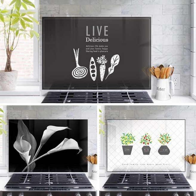 주방아트보드 900x540 가스렌지벽 오염방지 기름때 ths+991TH, 에스프레소블랙