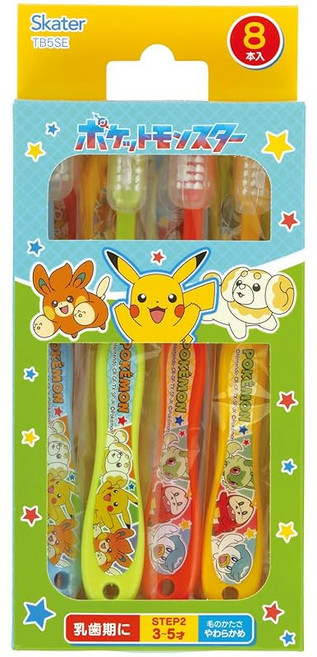 スケーター(Skater) 스케이터 TB5SE 어린이 칫솔 3-5세 소프트 8조각 5.5인치(14cm) 포켓몬 일본 출고 키즈, 1개