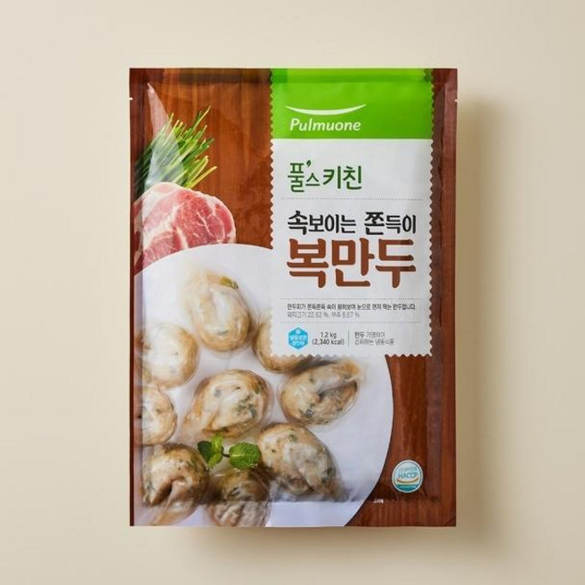 풀무원 풀스키친 속보이는 쫀득이복만두, 1개, 1.2kg