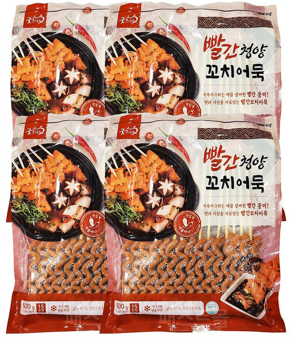 굿프랜즈 빨간청양 꼬치어묵, 600g, 4개