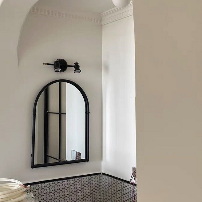 레트로 스테인레스 거울 욕실 트리플 60x80 화장대거울 삼면경 풀락 무타공 엔틱, 스텐블랙미러60x80cm