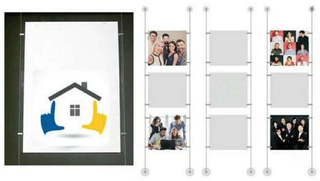 壓克力展示鋼索吊夾 吊圖吊畫展示夾具, 1個