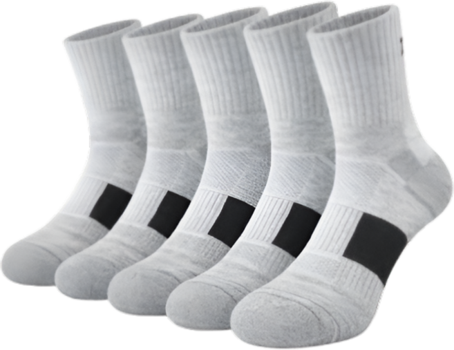 발바닥 통증이 덜한 마라톤 양말 5종 한세트, 중목, sd 그레이
