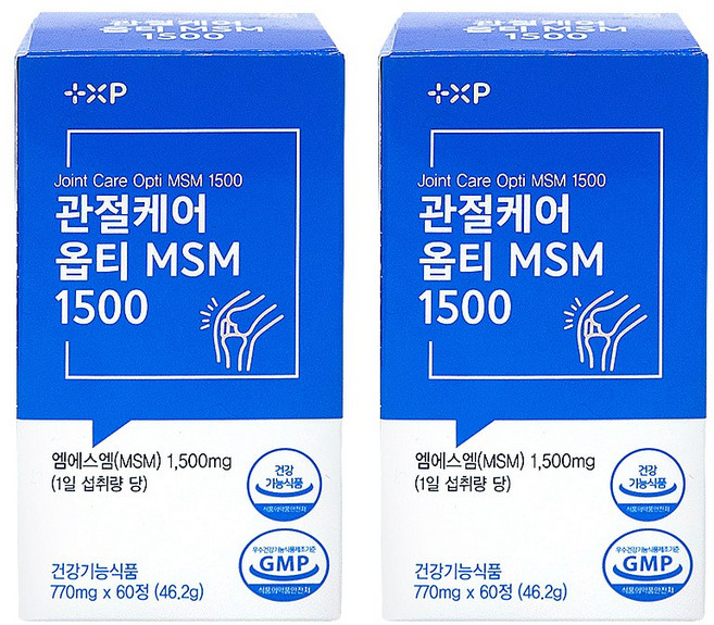 플러스엑스팜 관절케어 옵티MSM 1500 미국산 고순도 엠에스엠 영양제, 2개, 60정