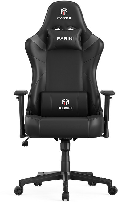 파리니 침대형 게이밍의자 컴퓨터 가죽의자 리클라이너 사무용, 블랙-발받침없음