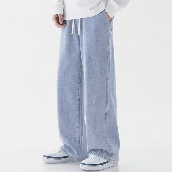 어반블룸 남자 스탠다드 밴딩 와이드 일자핏 데님 팬츠 청바지