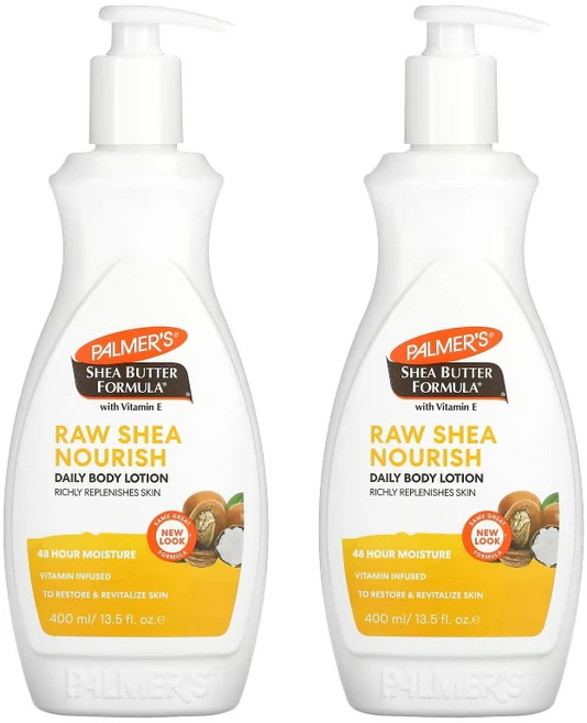 Palmers 파머스 바디로션 비타민E 함유 시어버터 포뮬라 무가공 시어버터 널리시 데일리 바디로션 400ml, 2개 - 쿠팡
