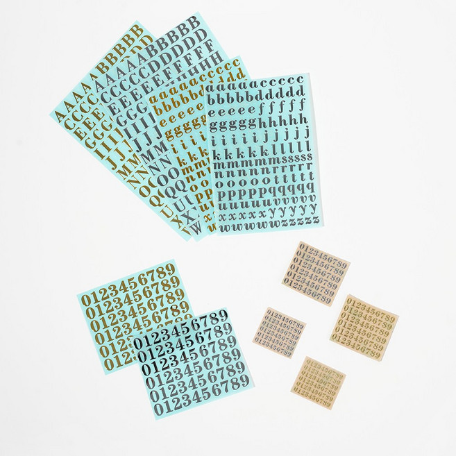 이니셜 스티커 숫자 스티커 꾸미기용 스티커, 숫자_실버(중) 3p