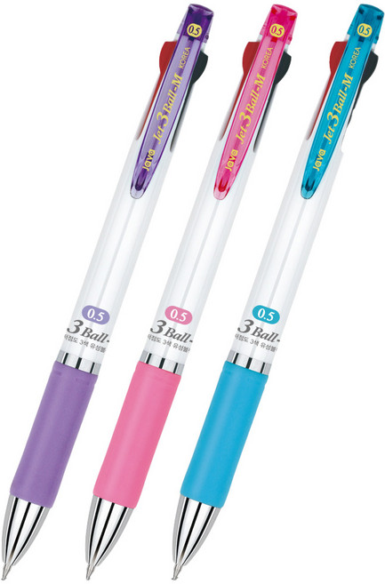 자바 제트3볼M 0.5mm 볼펜 메탈릭 낱개, 블루