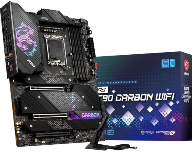 MSI MPG Z690 카본 WiFi 게이밍 마더보드ATX 12세대 인텔 코어 LGA 1700 소켓 DDR5 PCIe 4 CFX M.2 슬롯 Wi-Fi 6E갱신, 1개