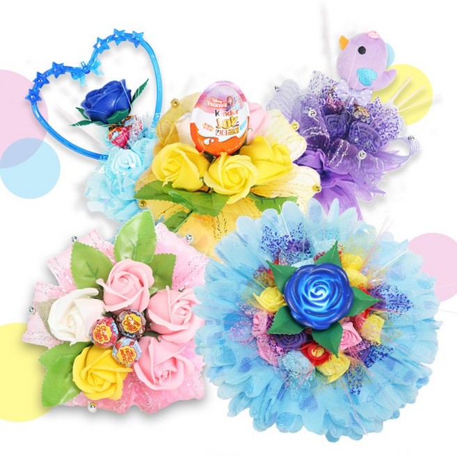 재롱잔치 학예회 졸업식 사탕부케 꽃다발, 01.미니 츄파 부케_퍼플