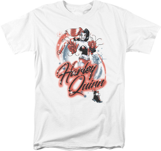 ROCKPANDA Airbrush Harley Quinn DC Comics 반팔티