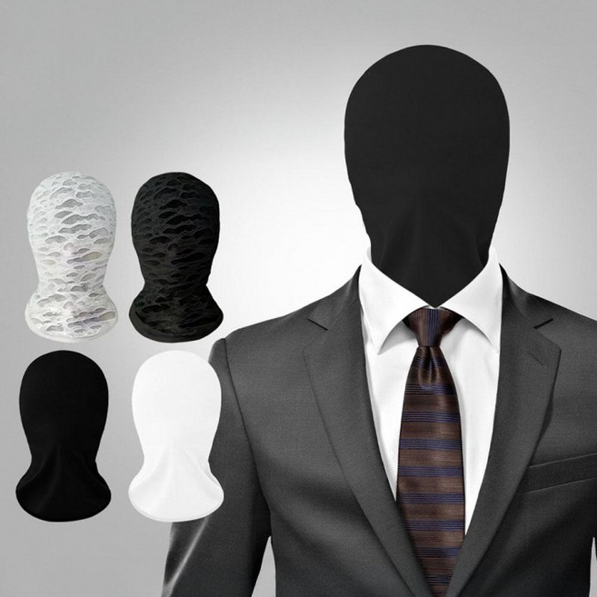 얼굴 전체 시스루 복면 가리개 페이스 커버 가면, 1개, 무지화이트