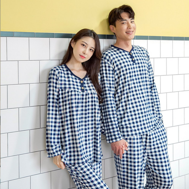 투위 가을겨울 피치기모 커플 잠옷 신혼부부 수면파자마SET