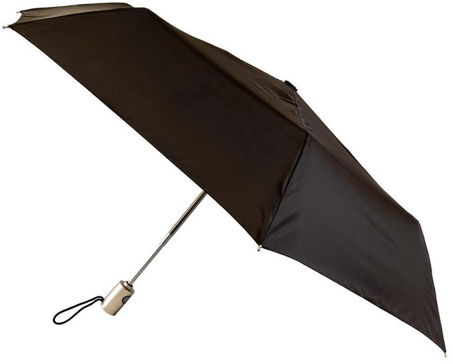 Totes NeverWet 기술 자동 열림 자동 닫기 블랙 109.2cm(43인치) 아크 우산 미디엄 블랙. 컴팩트