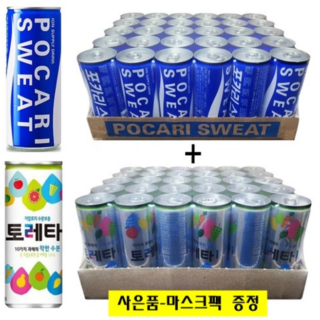 포카리스웨트 240ml(30개)+토레타 240ml (30개) / (사은품증정), 60개, 240ml