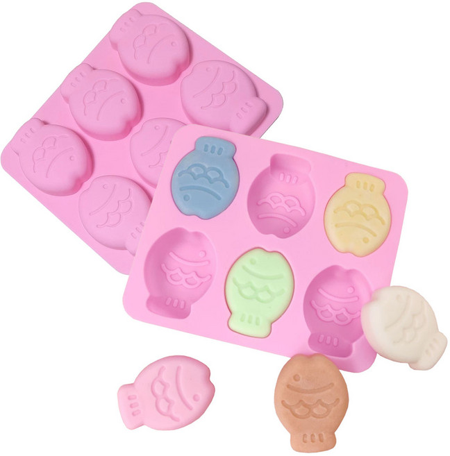 붕어빵 6구 비누 몰드, 무작위발송, 2개